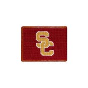 USC Trojans Cardinal SC Interlock Bi-Fold Leather Wallet